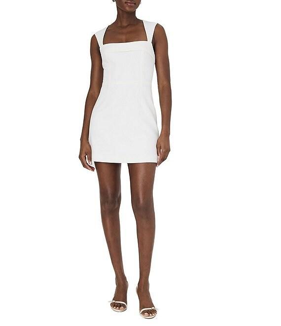 French Connection Whisper Foldover Collar Square Neck Sleeveless Mini Dress Product Image