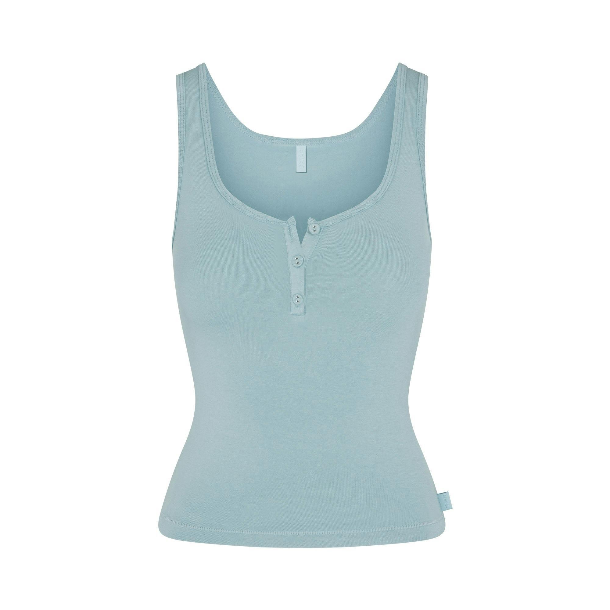 SKIMS SLEEP HENLEY TANK | SKY Product Image