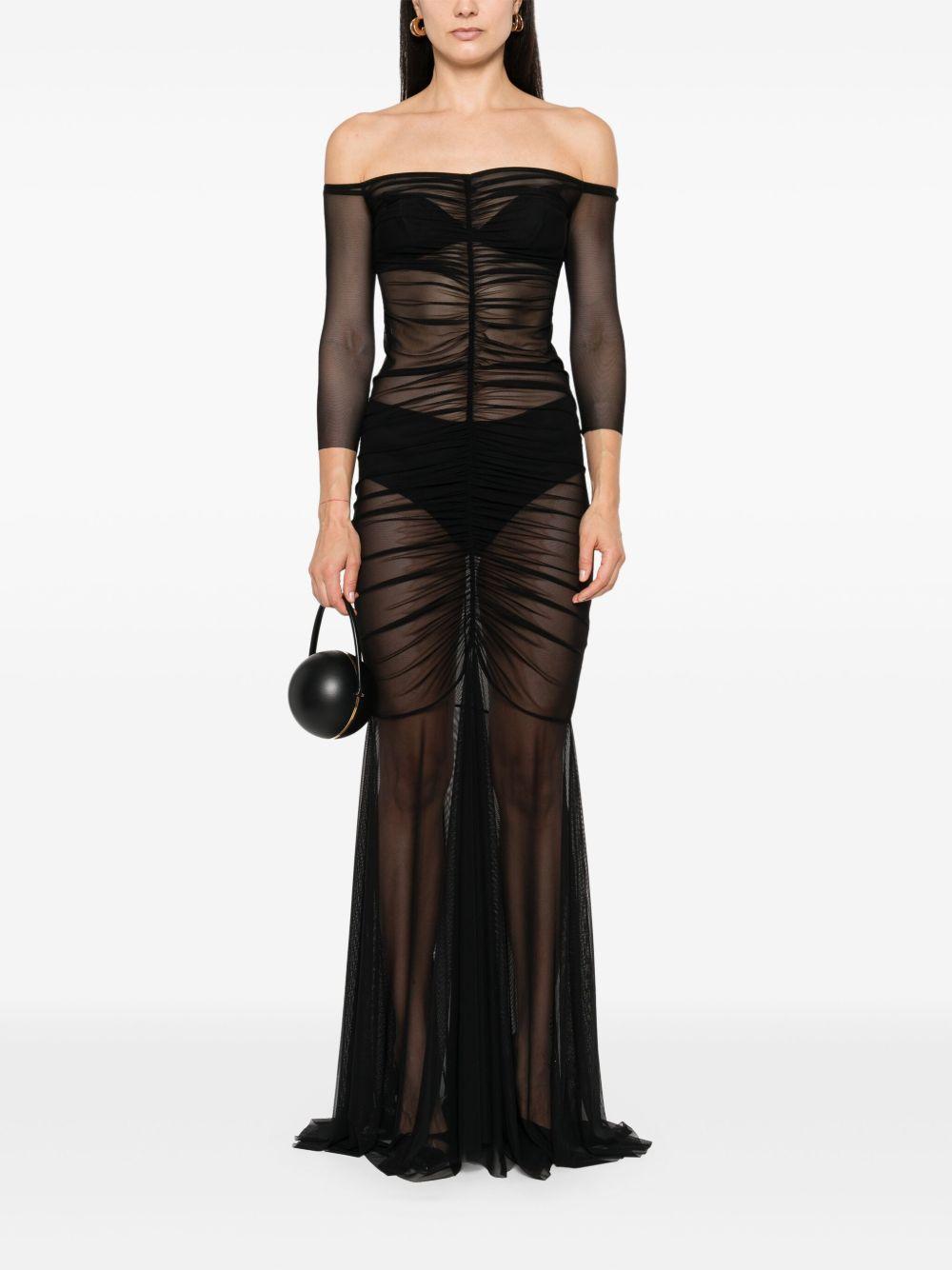 off-shoulder fishtail gown Product Image