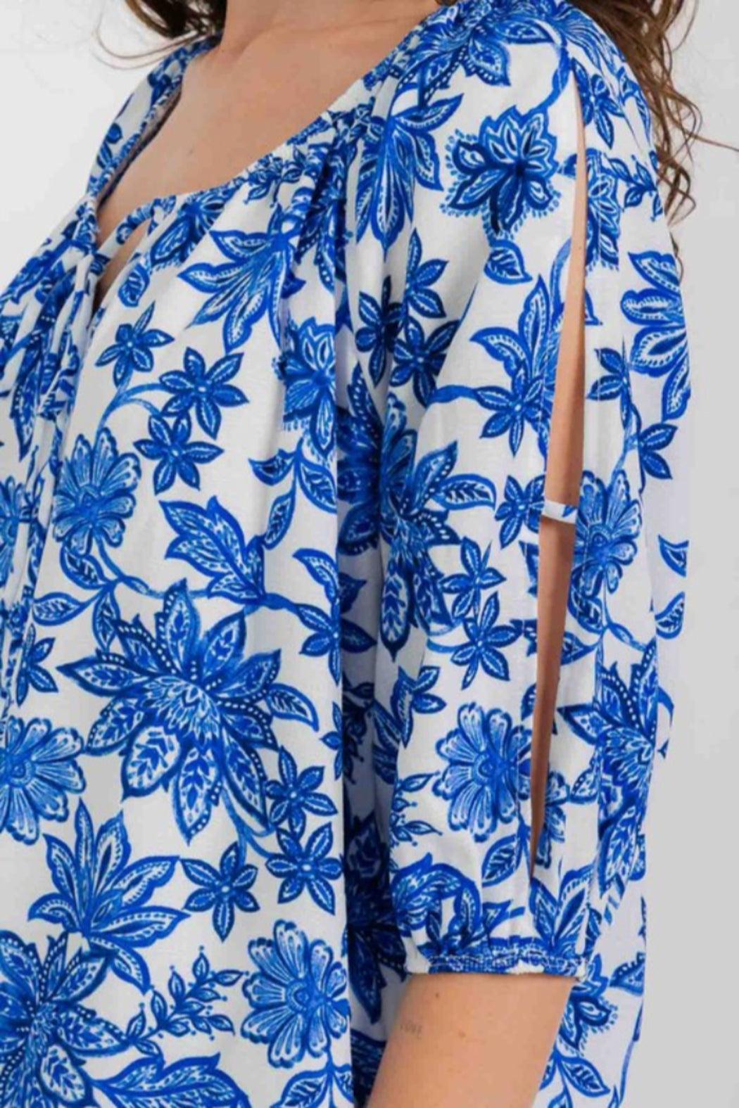 TIe Neck Peasant Top Product Image