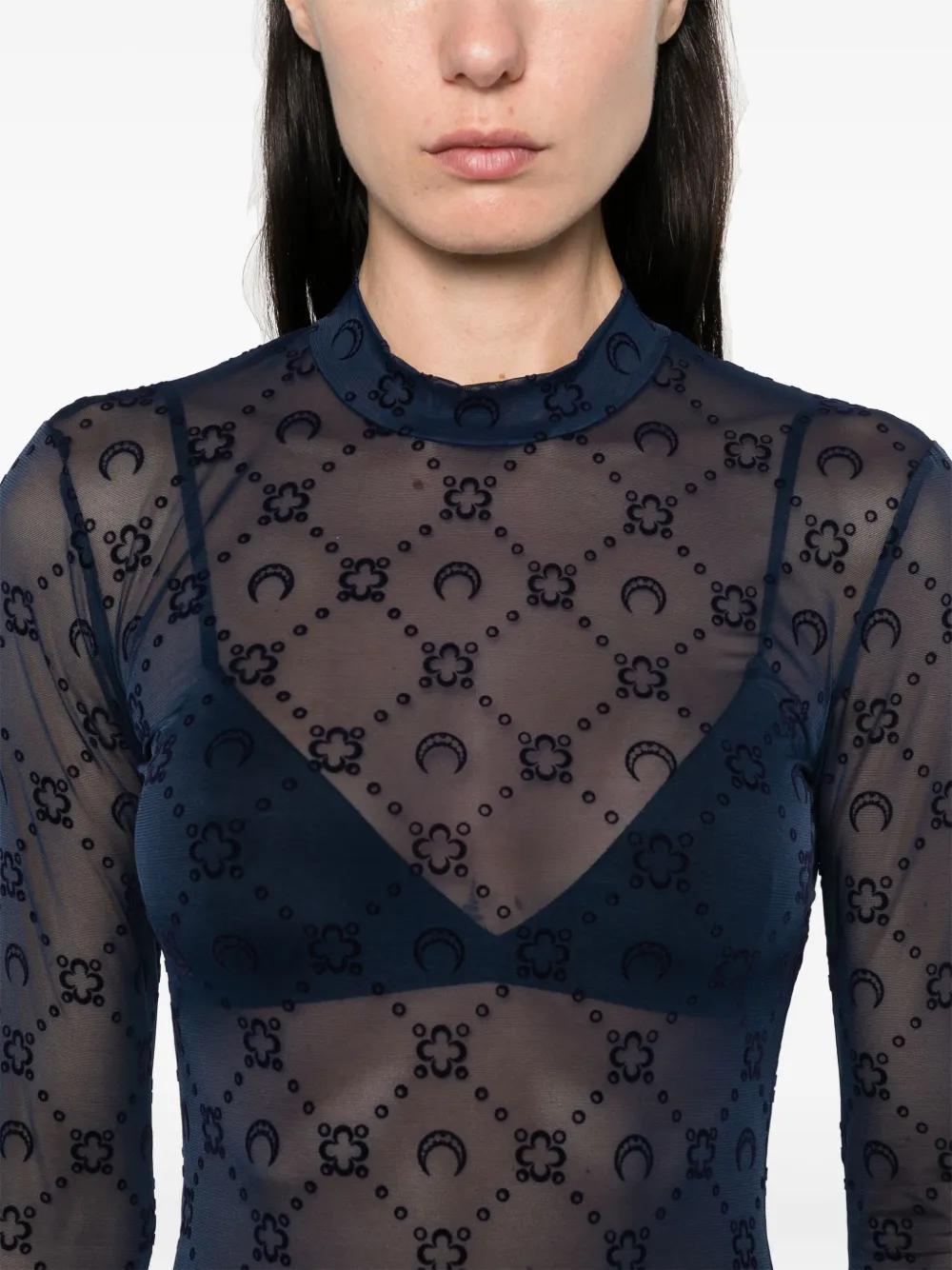 Moonogram mesh longsleeved top Product Image