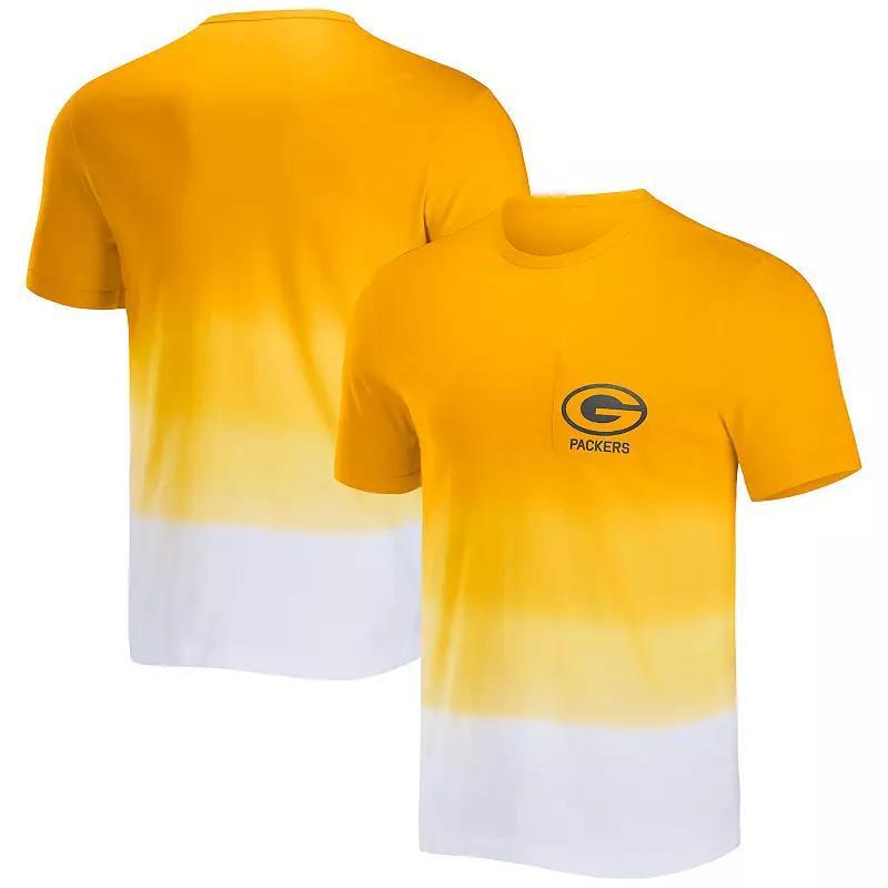 Mens NFL x Darius Rucker Collection by Fanatics /White Los Angeles Chargers Dip Dye Pocket T-Shirt Product Image