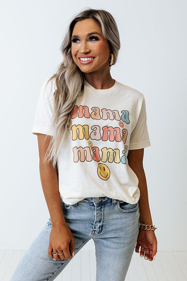 Smiley Mama Graphic Tee In Cream Product Image