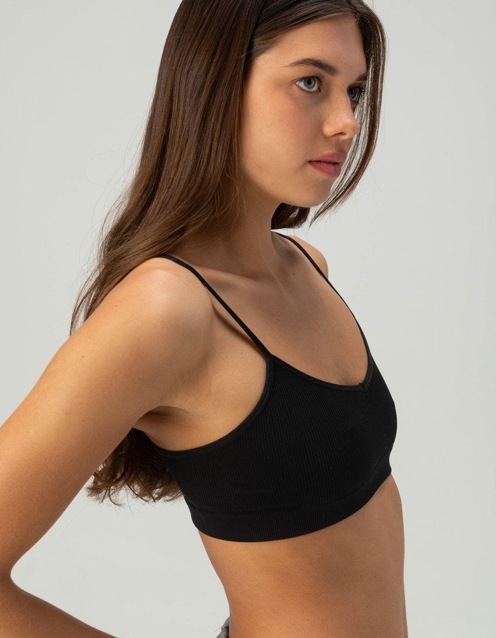 FULL TILT V-Neck Womens Bralette - BLACK Product Image