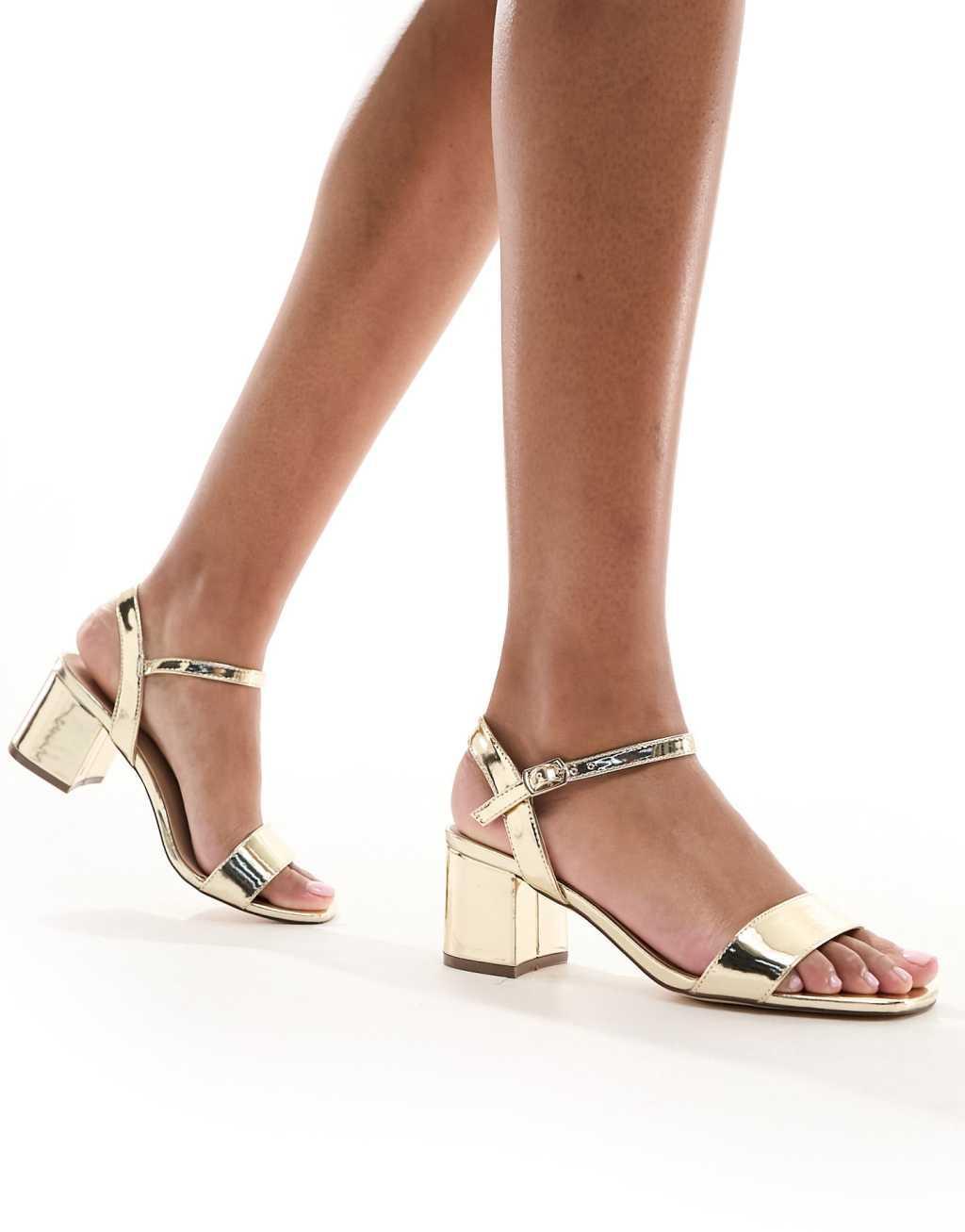 London Rebel wide fit block heel sandals Product Image