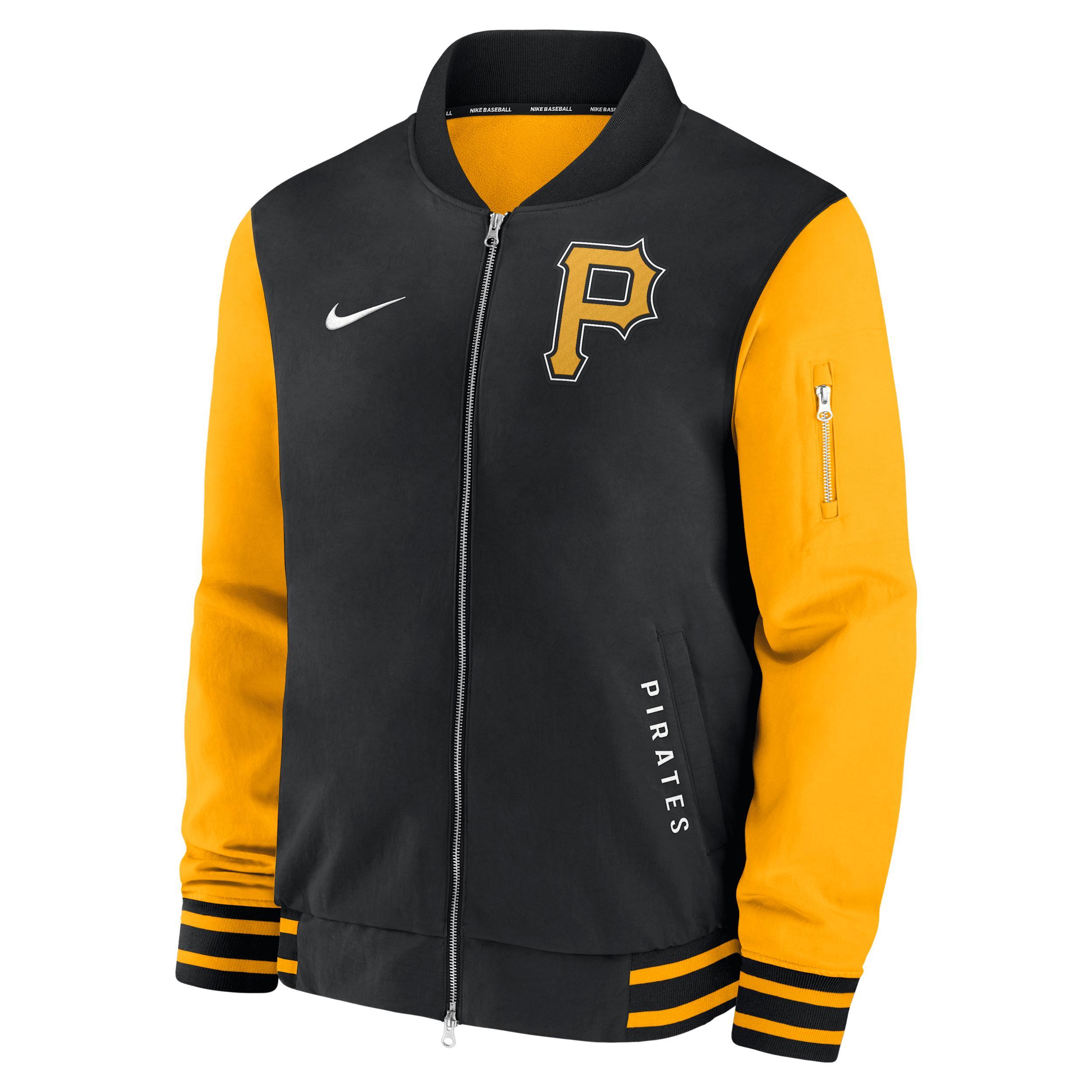 Pittsburgh Pirates Authentic Collection Dugout Men's Nike MLB Full-Zip Bomber Jacket Product Image