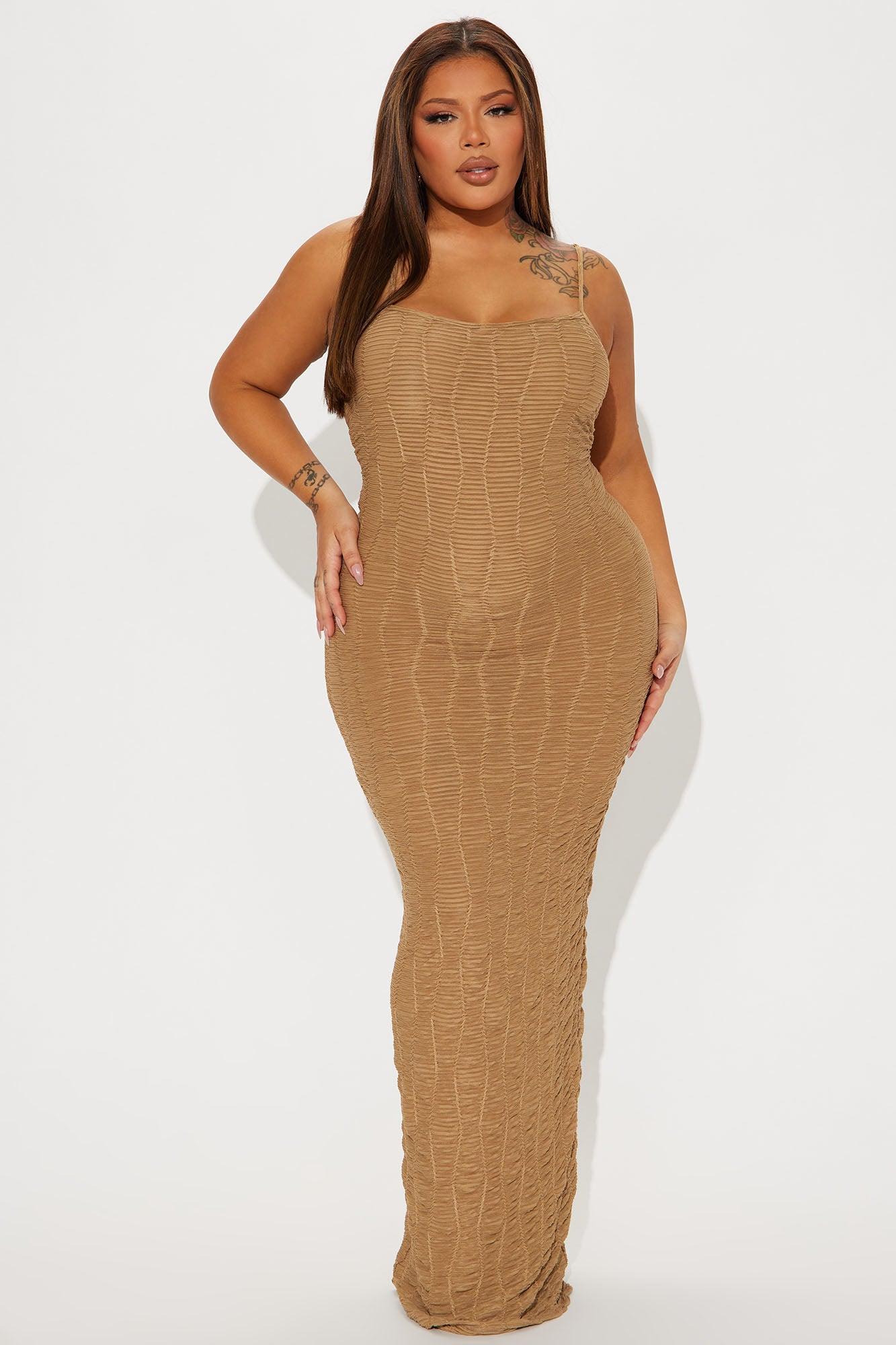 Ari Textured Maxi Dress - Mocha Product Image
