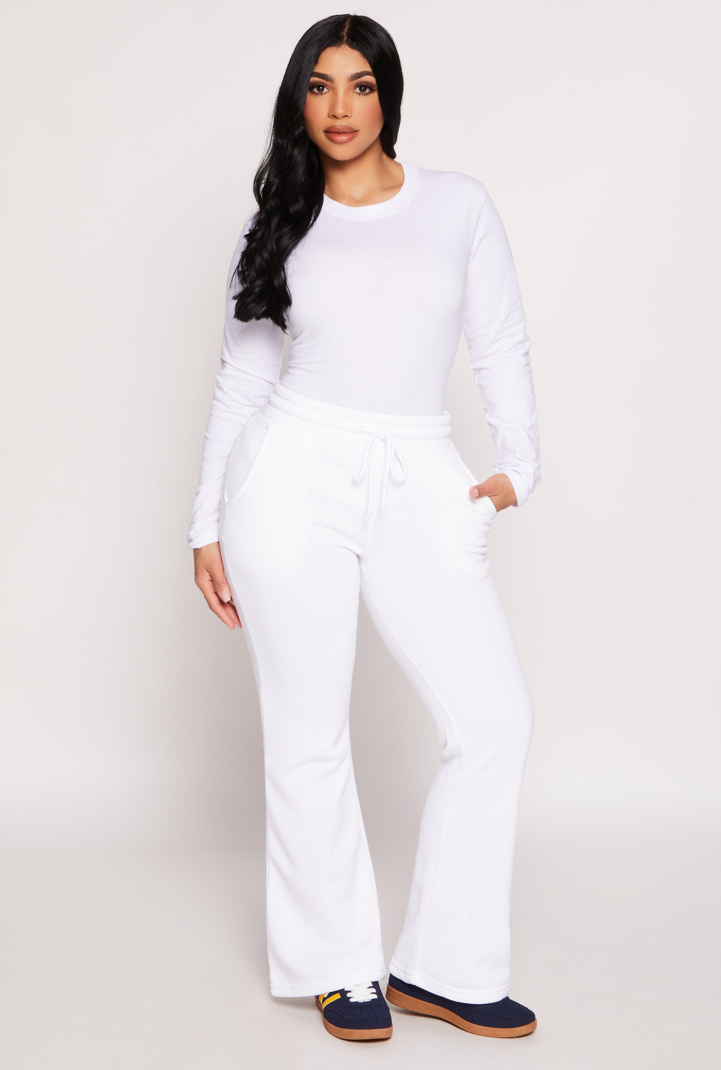 Womens Fleece Lined Boot Cut Sweatpants Product Image