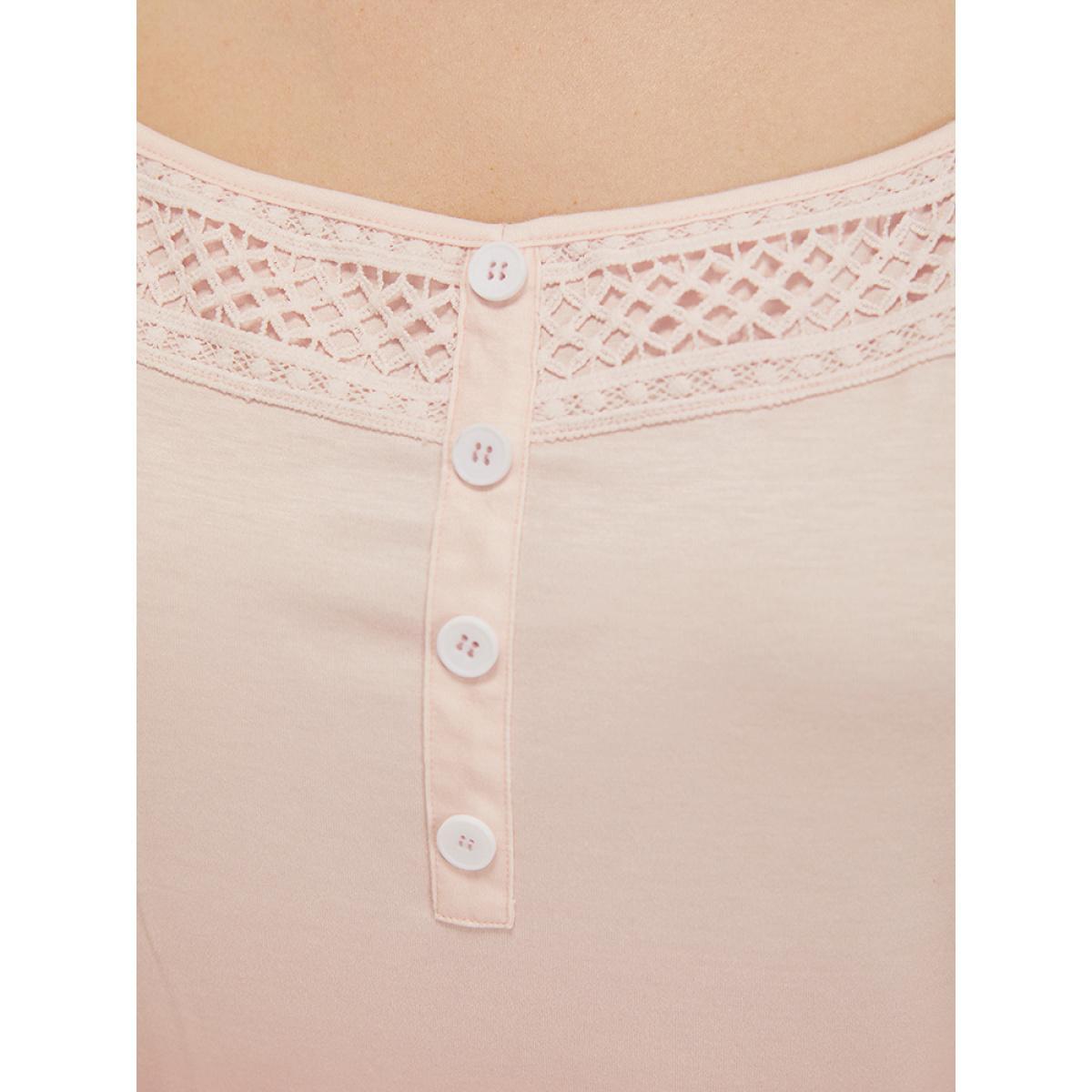 Plus Size Ombre Print Ruffle Sleeve Contrast Lace T-shirt OrangeRed Women Elegant Lace Ombre Square Neck Dailywear T-shirts BloomChic 28/5X Product Image