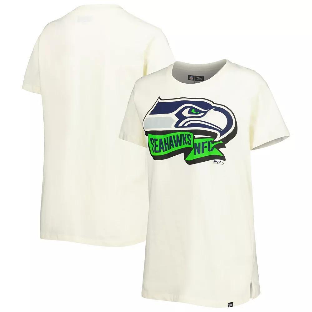 Women's New Era Cream Seattle Seahawks Chrome Sideline T-Shirt,  Product Image