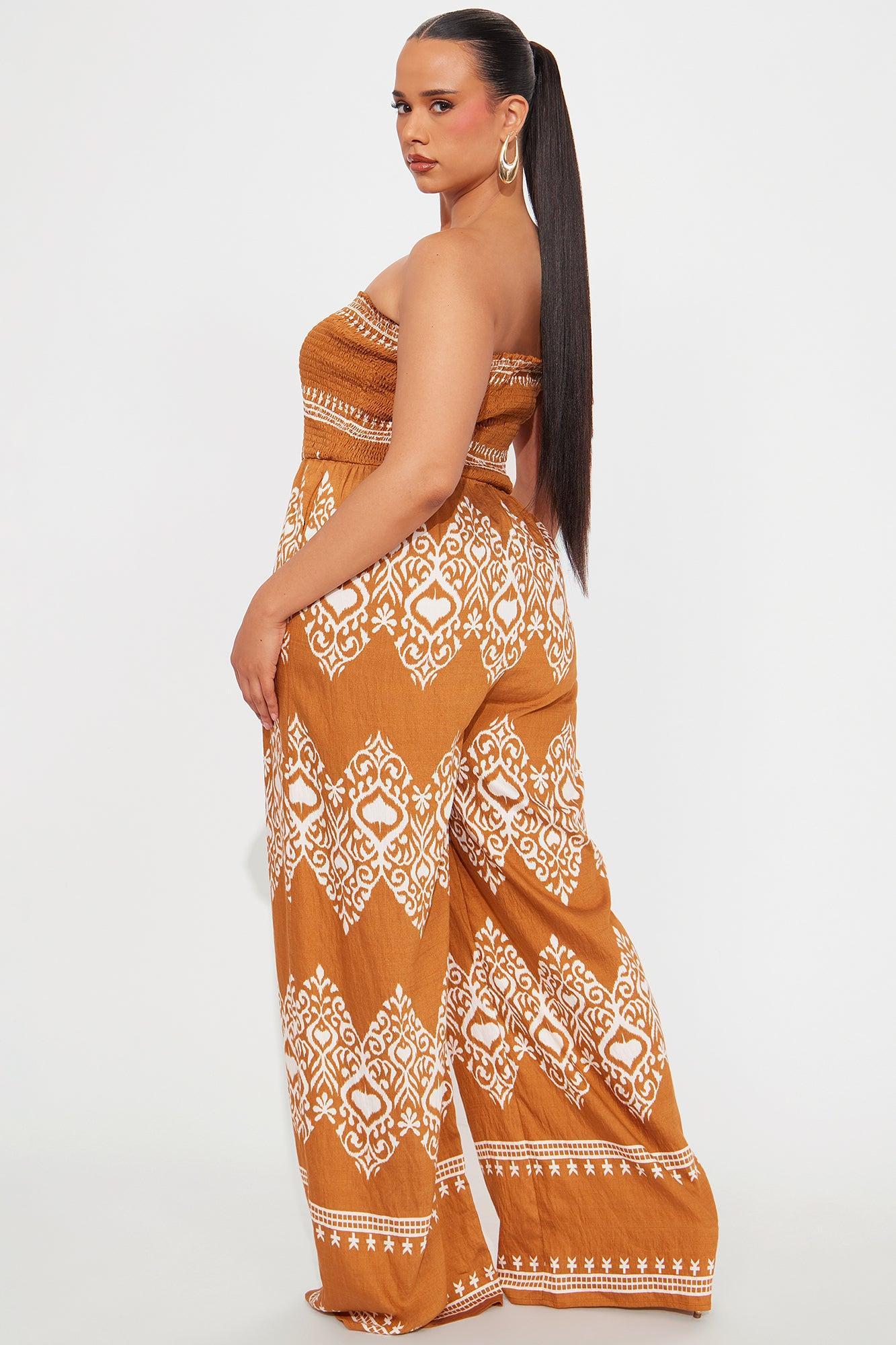 Can't Blend In Jumpsuit - Brown/combo Product Image