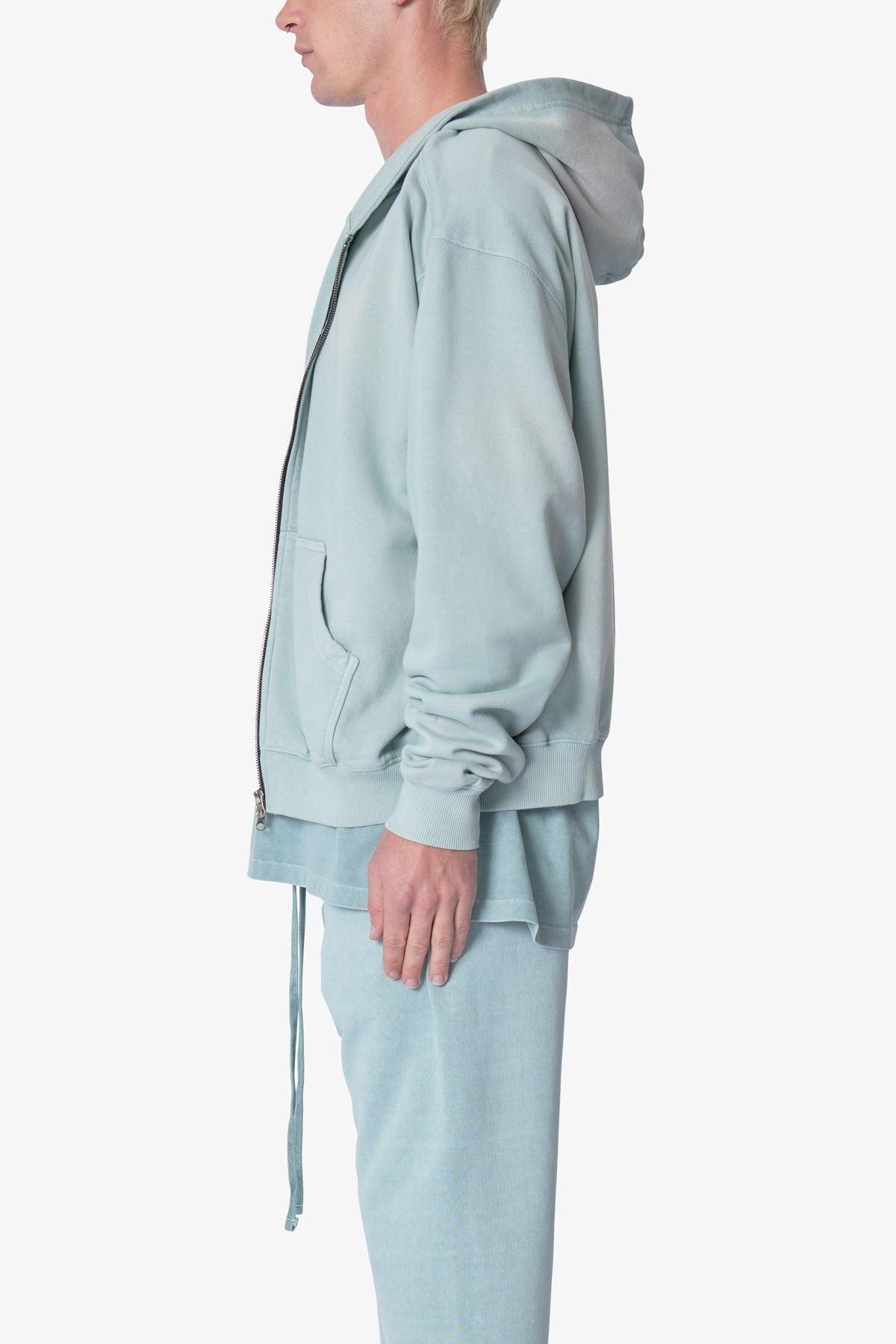 Faded Basic Zip Up Hoodie - Slate Product Image