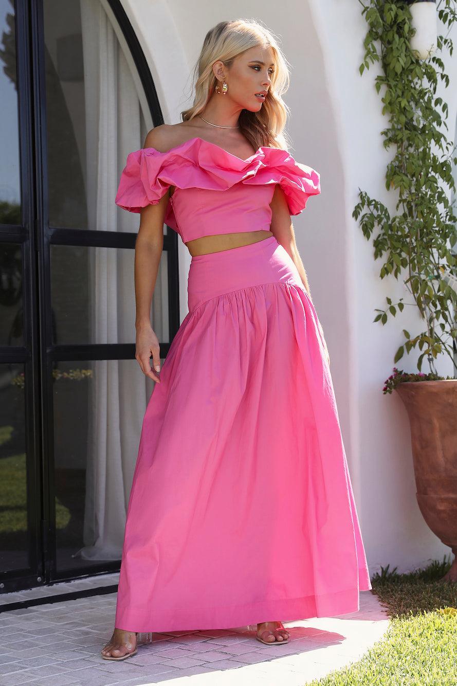 SEVEN WONDERS Savannah Maxi Skirt Pink Product Image