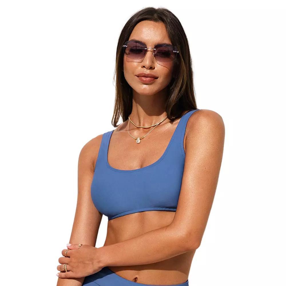 Women's Cupshe Scoop Neck Bikini Top, Size: XL, Blue Product Image