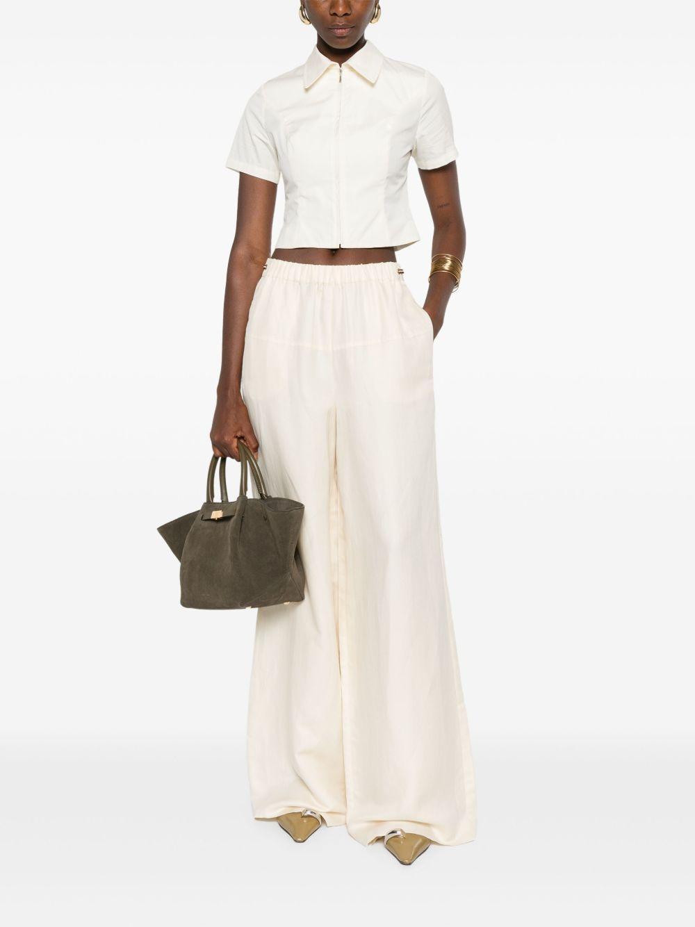 linen-blend wide-leg trousers Product Image