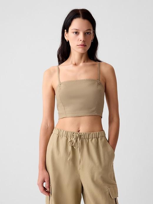 Linen-Cotton Cropped Tube Top Product Image