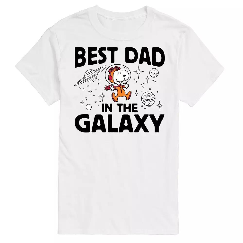 Big & Tall Peanuts Best Dad In Galaxy Snoopy Graphic Tee, Men's, Size: 6XB, White Product Image