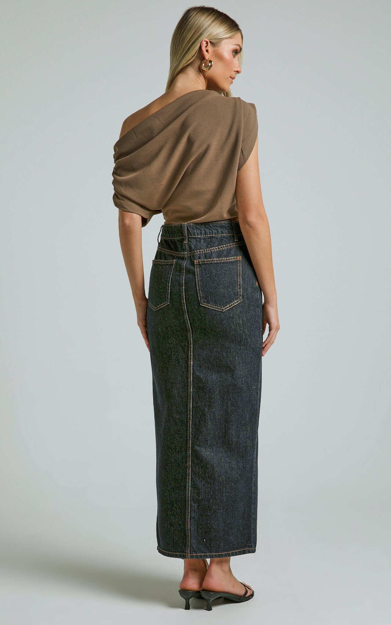 Nalfie Top - Asymmetrical Top in Mocha Product Image