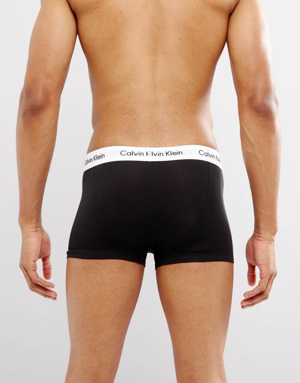 Calvin Klein Cotton Stretch 3 pack low rise boxer briefs in black Product Image