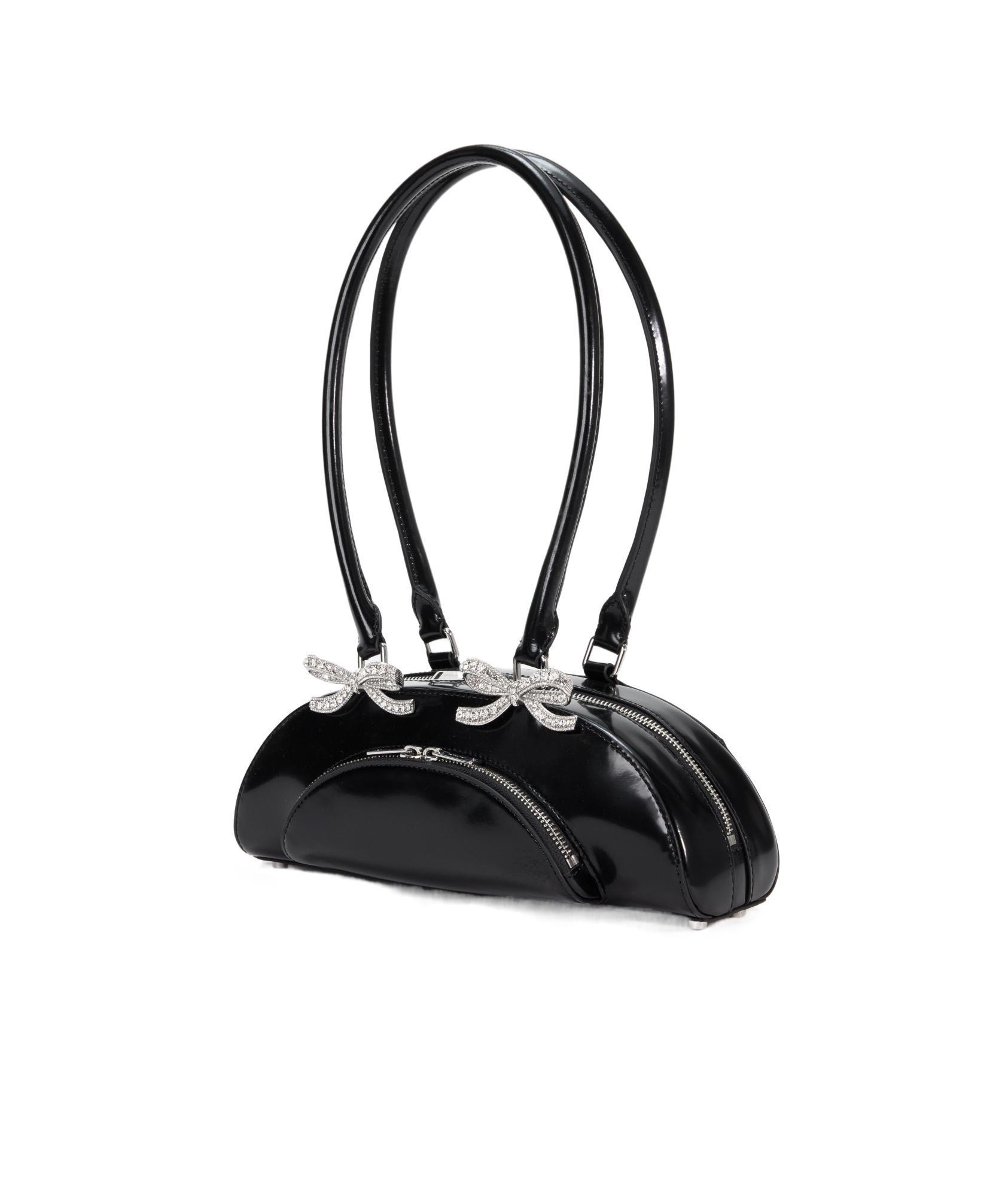 SELF-PORTRAIT Curved Handbag In Black Product Image