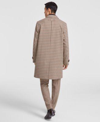 HUGO BOSS Men's Boss X Russell Athletic Dejam Houndstooth Coat | Size 48 | 50464120262 Color Multiplecolors In Dark Brown Product Image