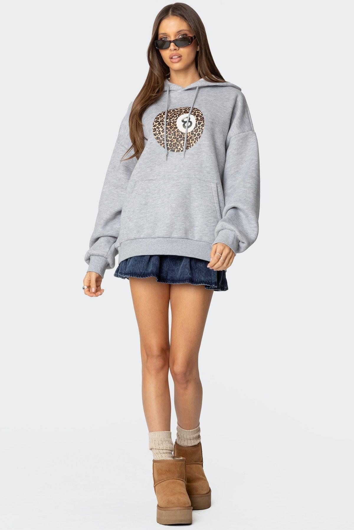 Leopard 8 Oversized Hoodie Product Image