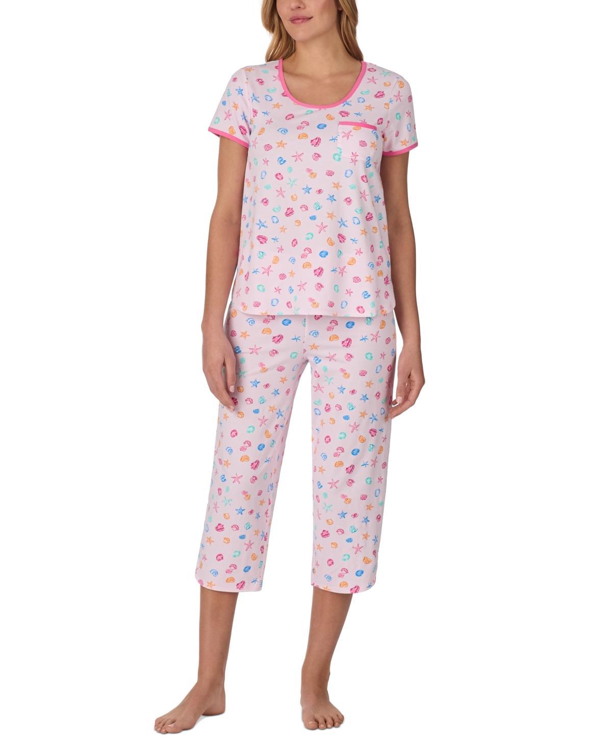 Cuddl Duds Womens 2-Pc. Printed Cropped Pajamas Set Product Image