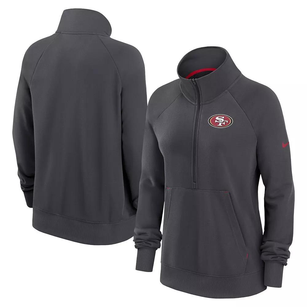 Women's Nike Charcoal Washington Commanders Premium Raglan Performance Half-Zip Sweatshirt,  Product Image