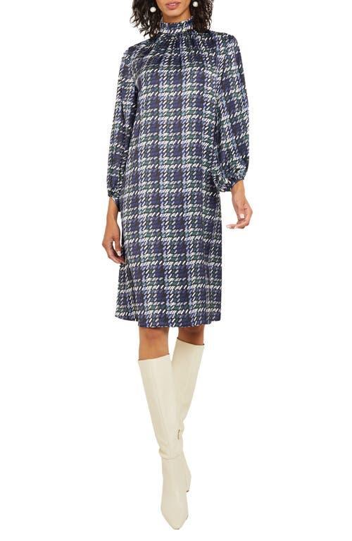 Womens Plaid Crepe De Chine A-Line Midi-Dress Product Image