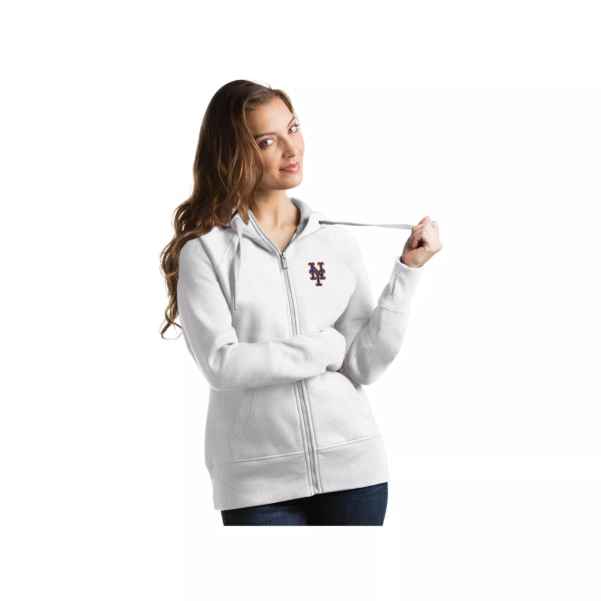 Women's Antigua Pittsburgh Pirates Victory Full-Zip Hoodie, Size: Small, White Product Image