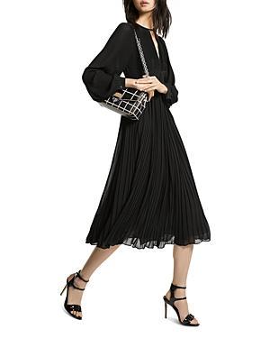 Pleated Georgette Midi Dress Product Image