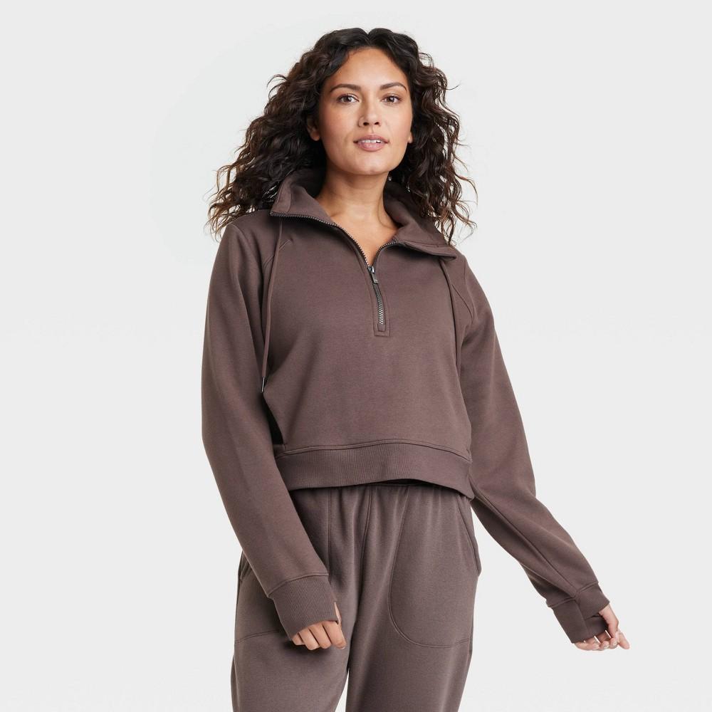 Womens Fleece Half Zip Pullover - All In Motion Fern 4X Product Image