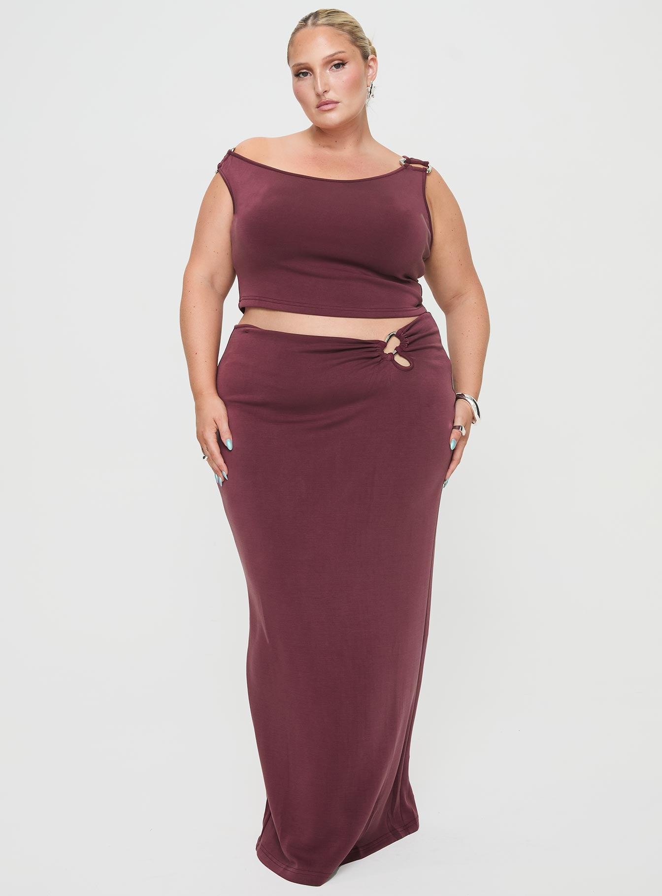 Whiley Maxi Skirt Mauve Curve Product Image