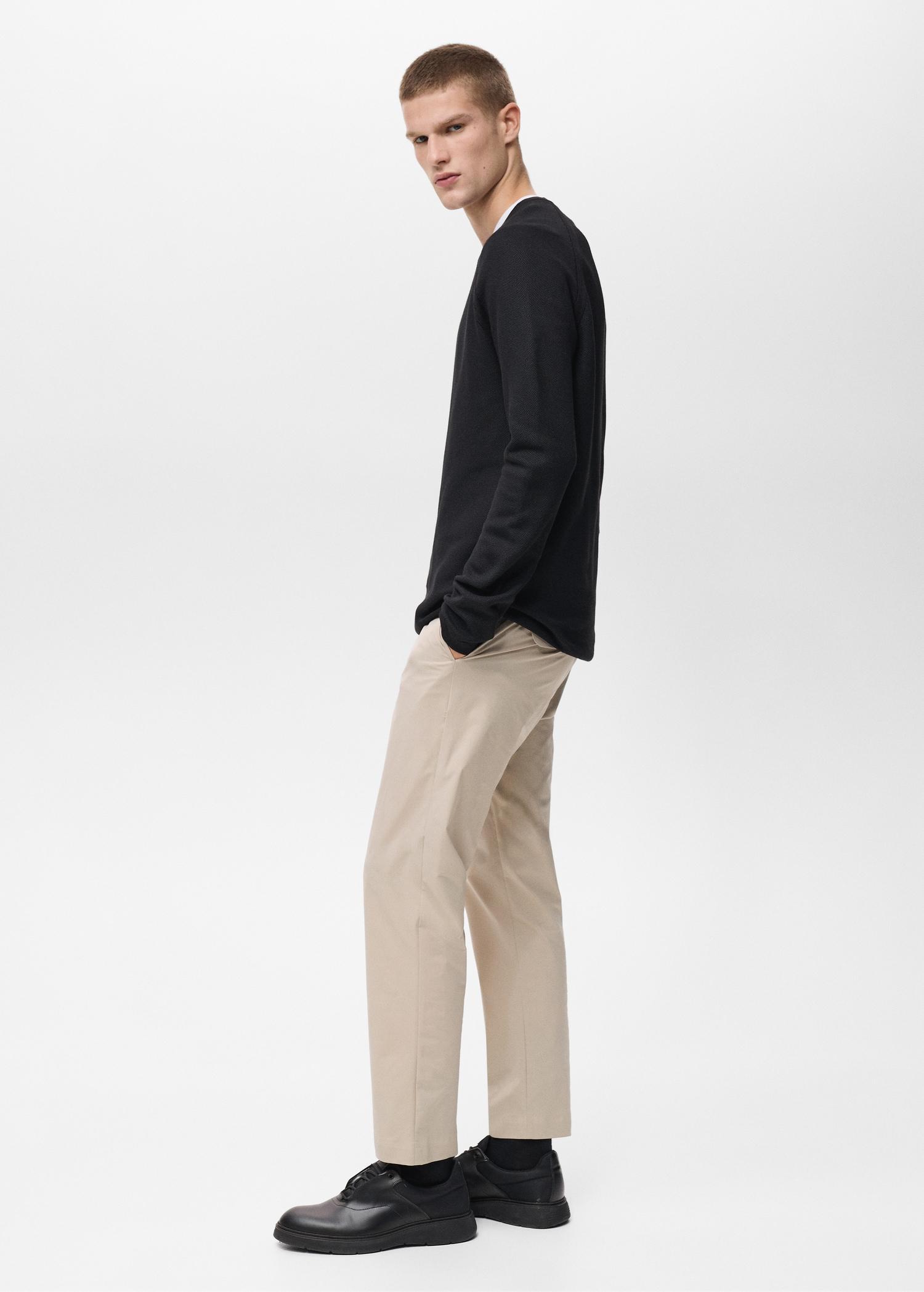 Stretch fabric slim-fit pants with drawstring - Men | MANGO USA Product Image