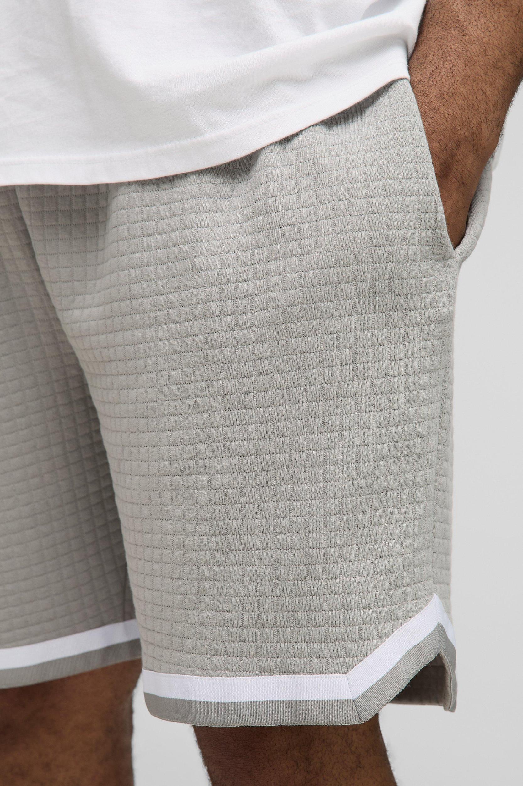 Plus Relaxed Waffle Basketball Sweat Shorts | boohooMAN USA Product Image