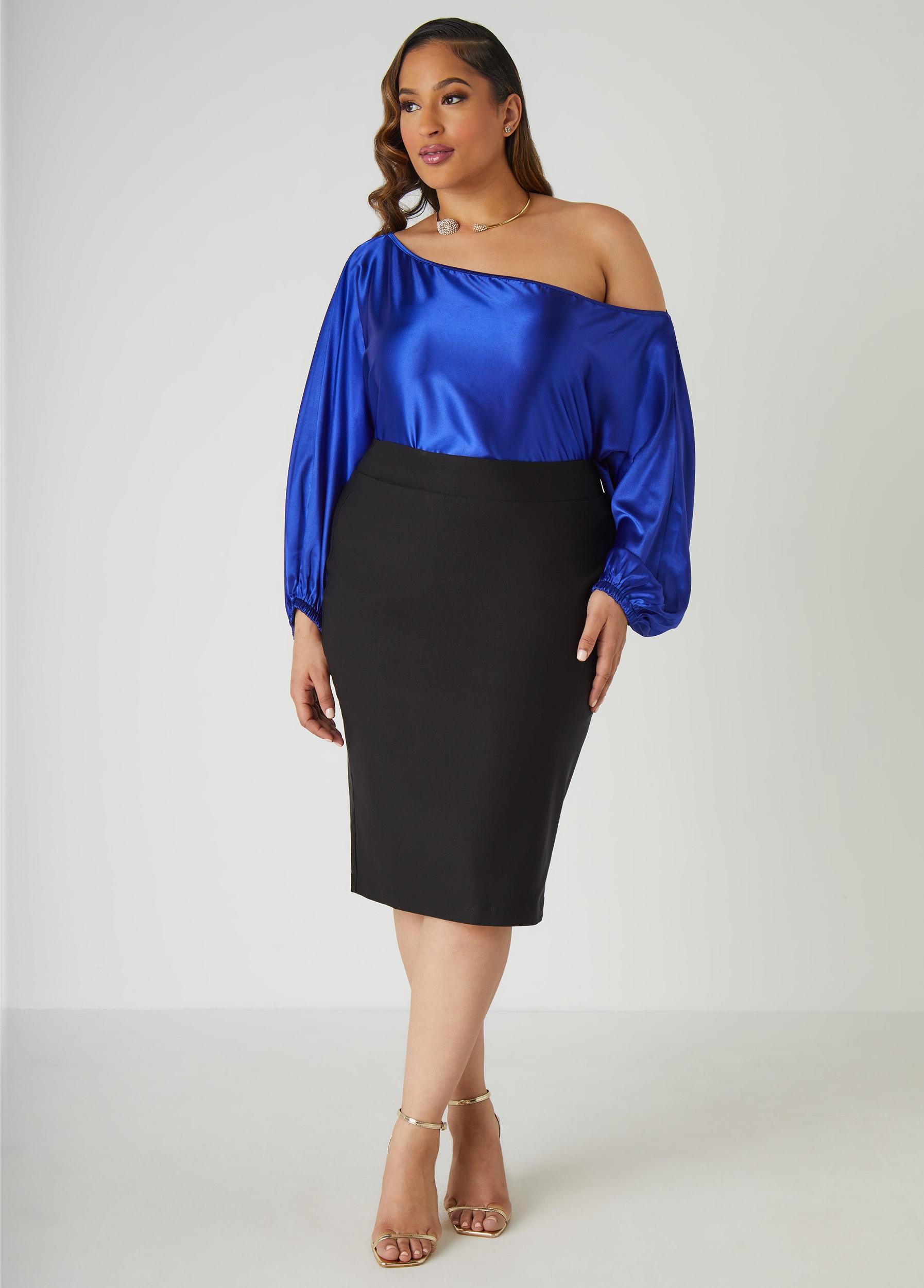 Off The Shoulder Satin Blouse Product Image