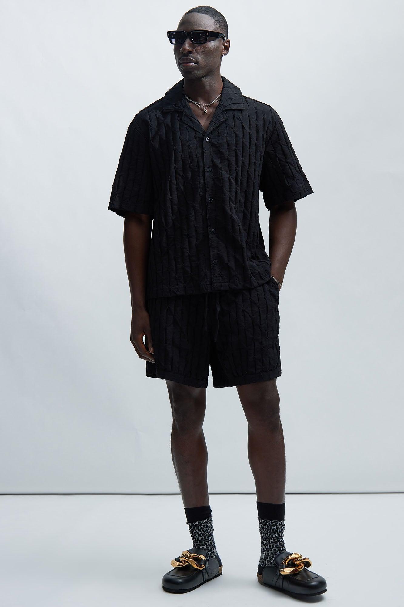 Atticus Textured Warmup Shorts - Black Product Image