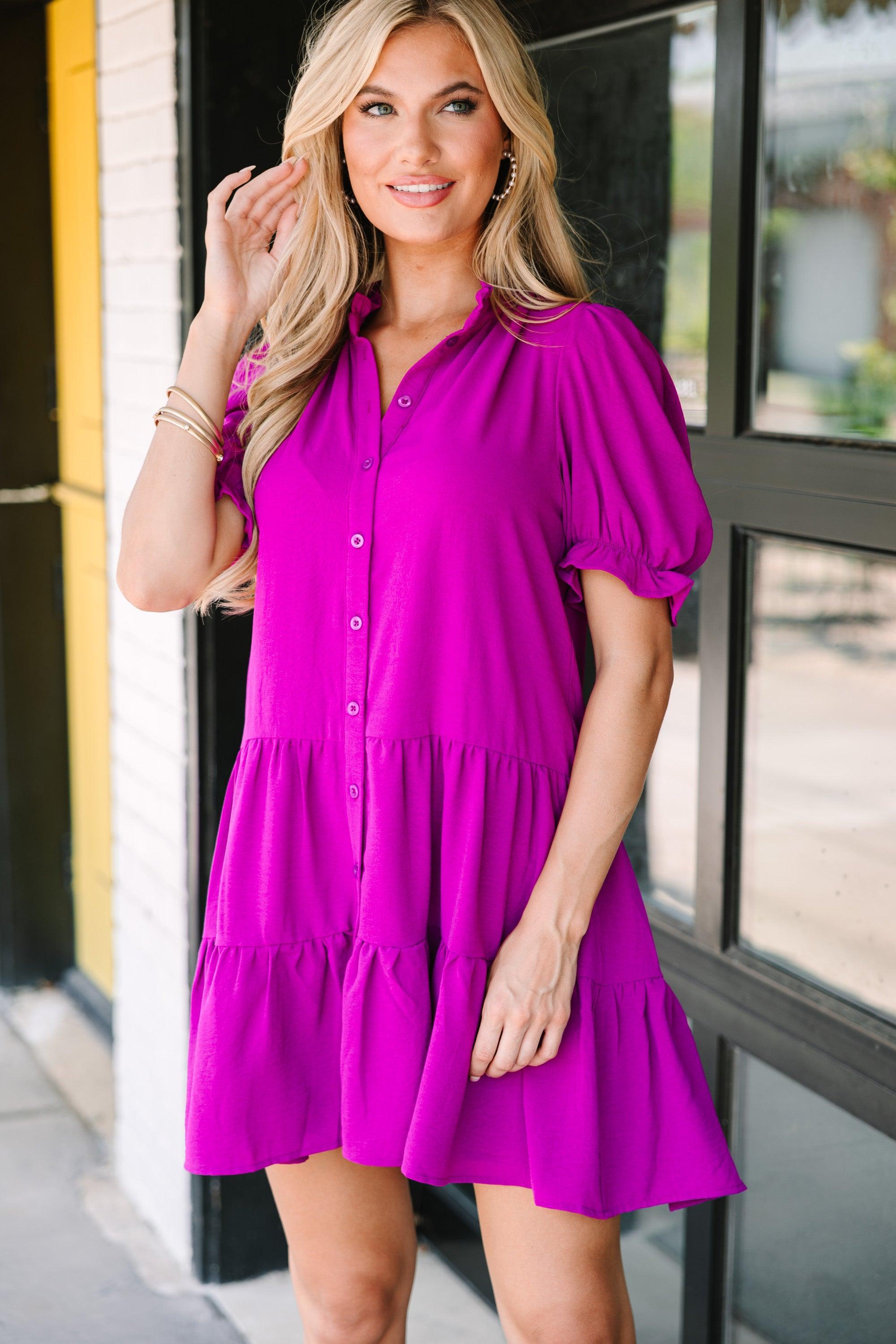 Trust You Purple Ruffled Dress Female Product Image