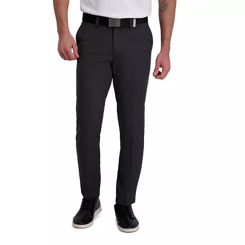 Men's Haggar® Cool Right® Performance Flex Slim-Fit Flat-Front Pants, Size: 34 X 32, Black Product Image