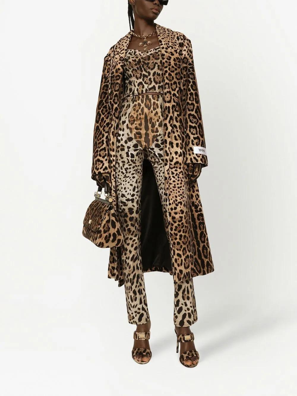 KIM DOLCE&GABBANA leopard-print slip-on sandals Product Image