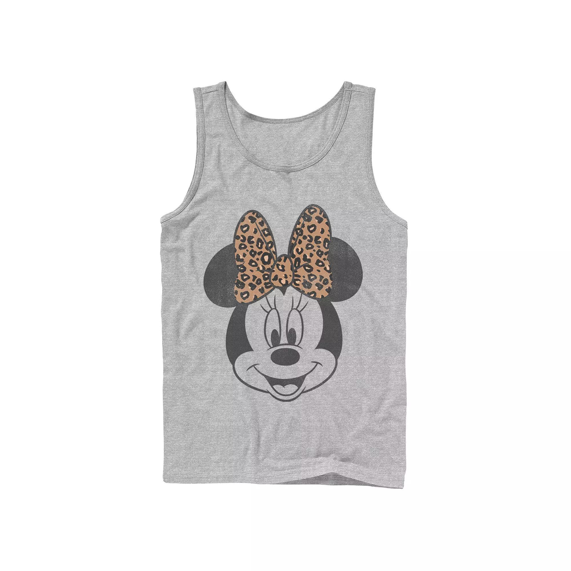 Disney's Minnie Mouse Men's Leapord Print Bow Portrait Tank Top,  Product Image
