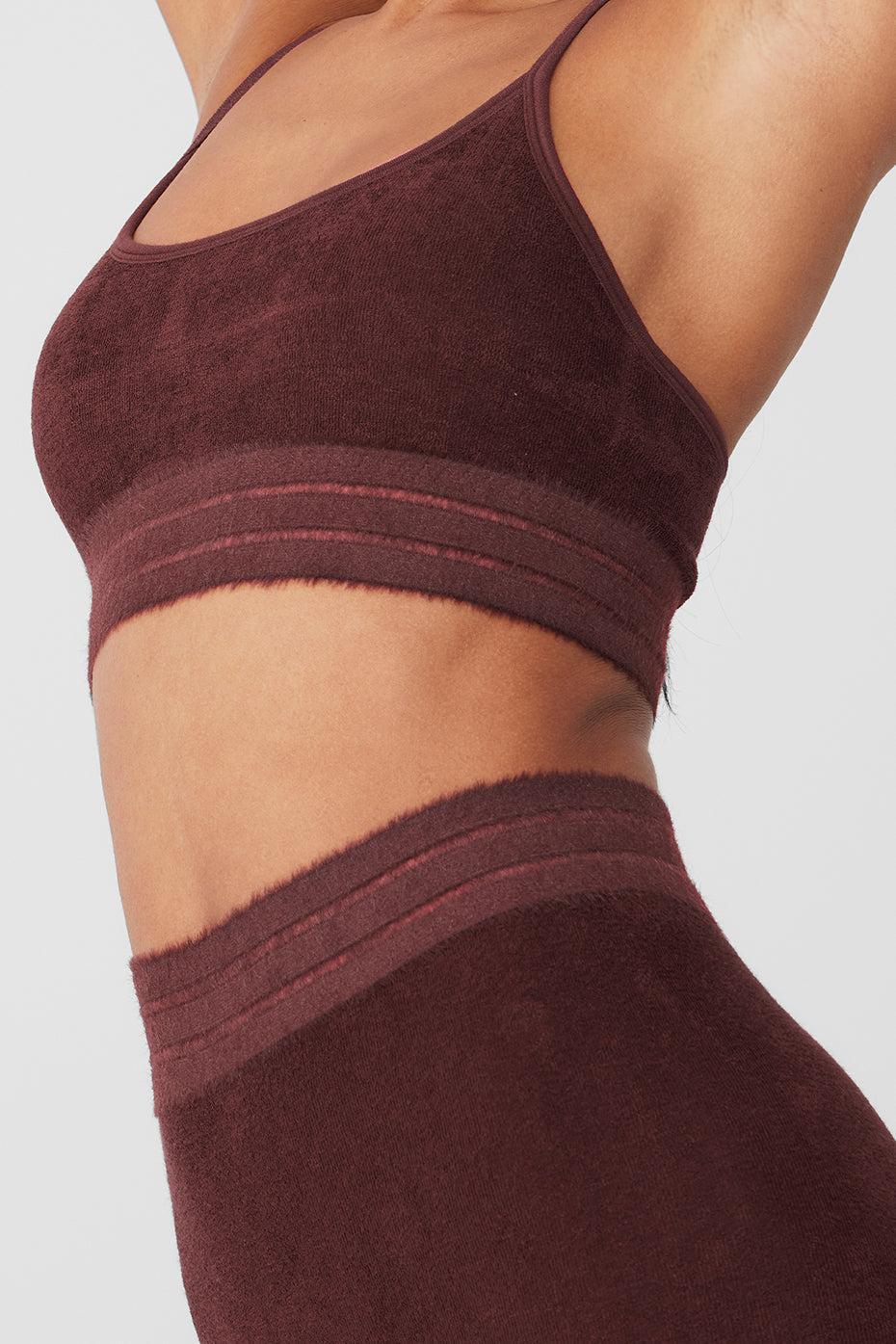 Alo Yoga | Seamless Luxe Terry Cuddle Bra Brown, Size: XS Product Image