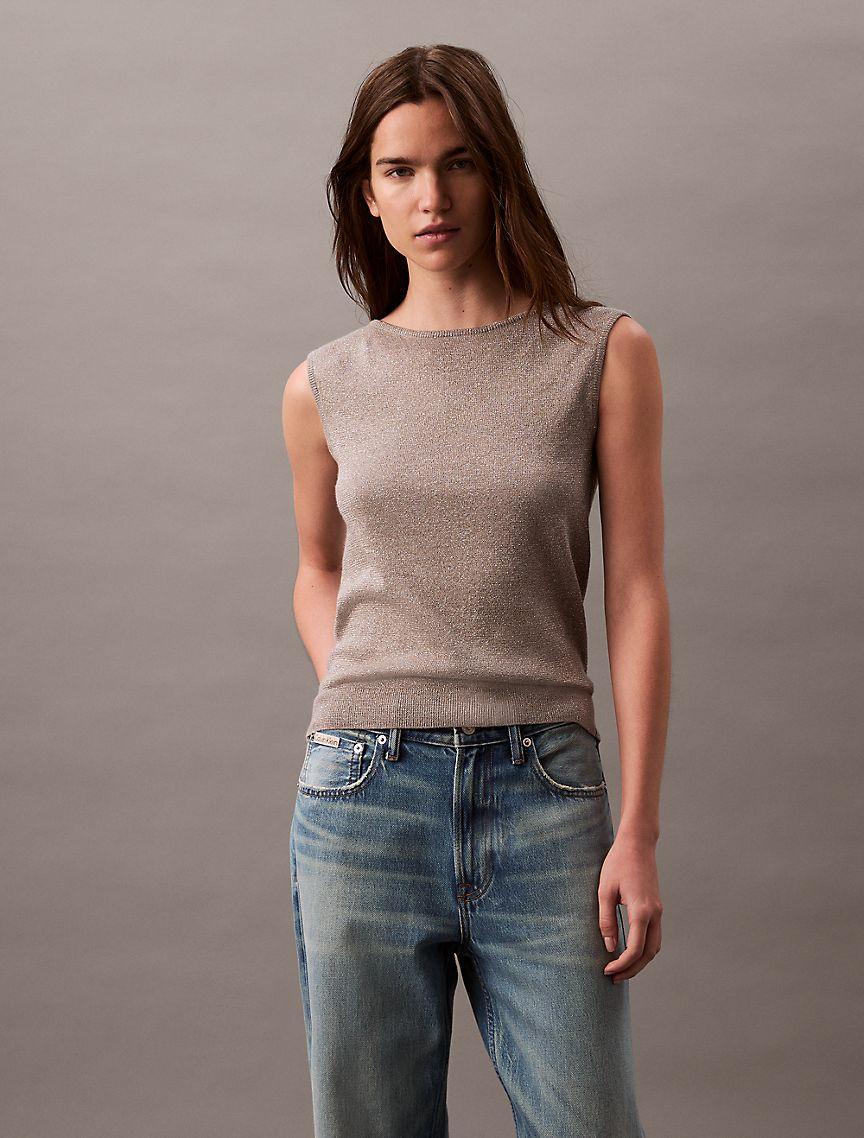 Lurex Sleeveless Pullover Top Product Image