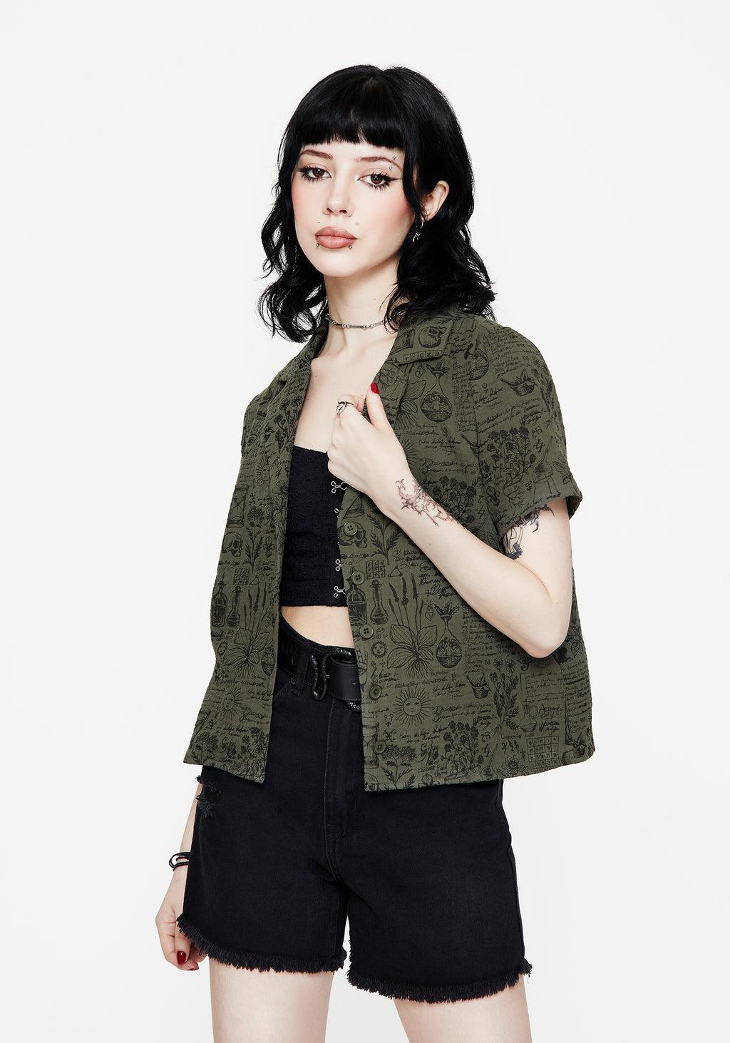 Taddea Cotton Relaxed Button Up Blouse Product Image