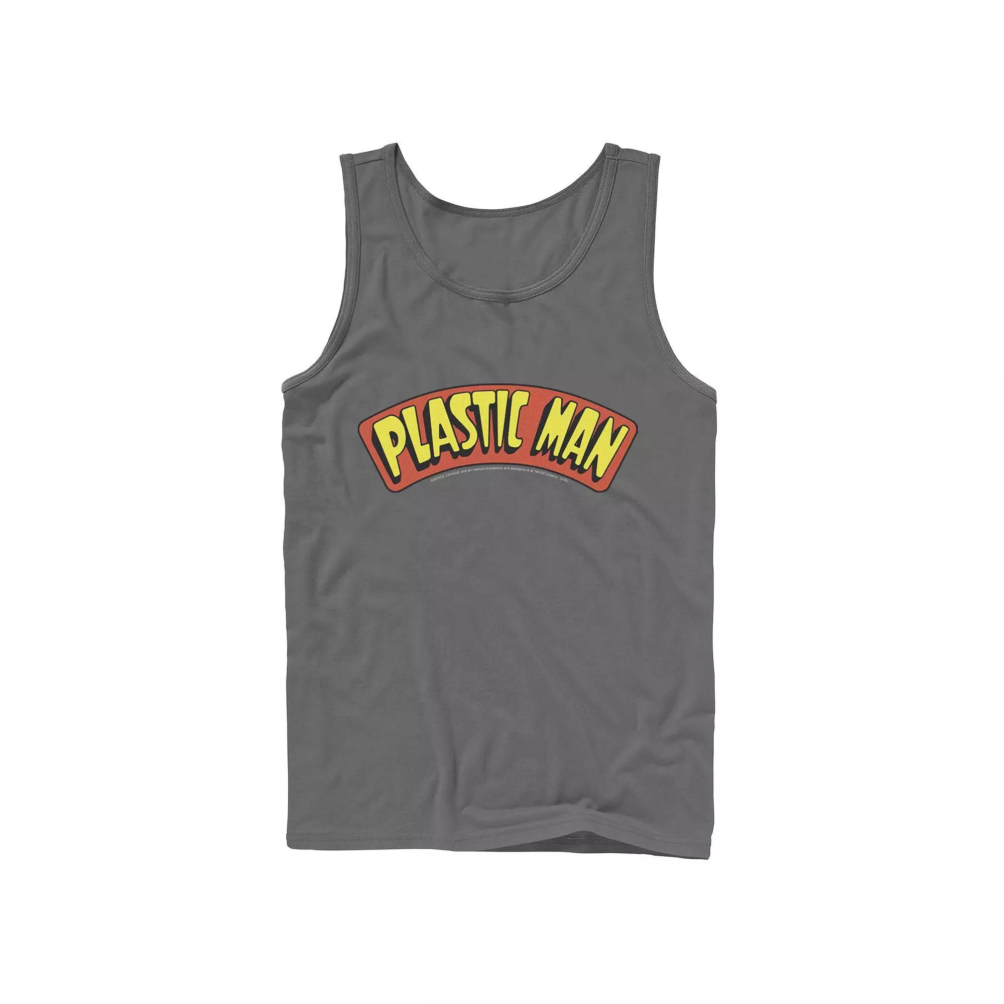 Men's DC Comics Plastic Man Text Logo Poster Tank Top,  Product Image