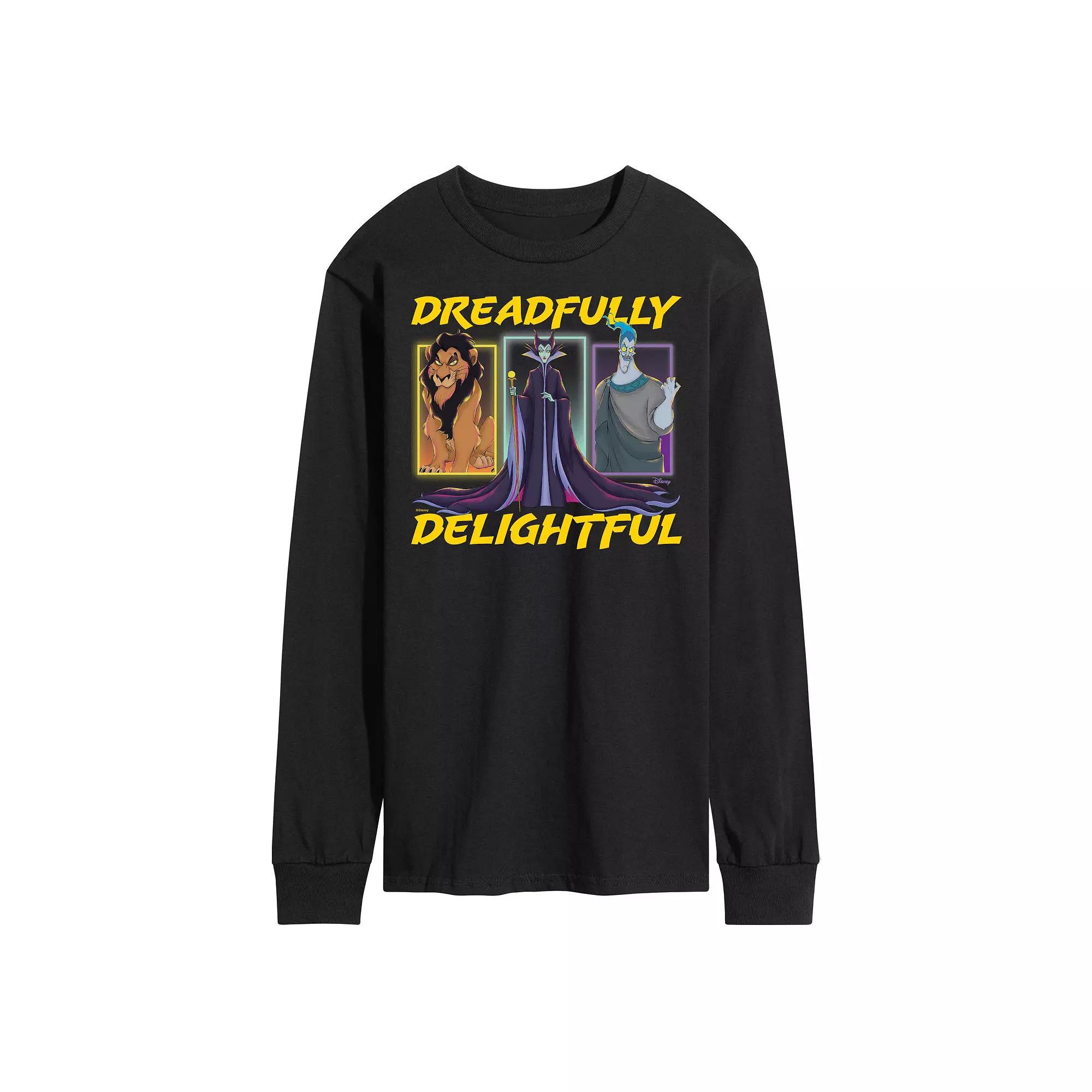 Disney Villains Men's Dreadfully Delightful Long Sleeve Graphic Tee,  Product Image
