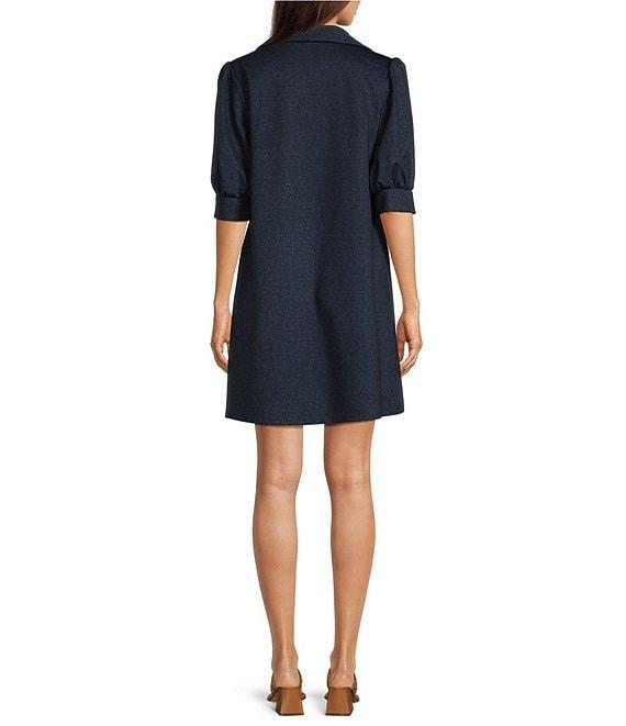 Jude Connally Emerson Denim Point Collar Short Puff Sleeve Dress Product Image