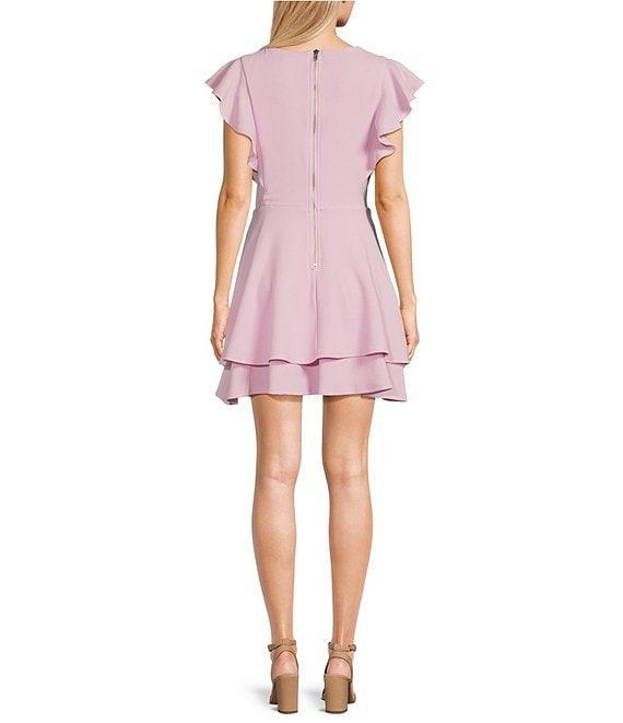 Midnight Doll Flutter Sleeve Double-Hem Fit & Flare Dress Product Image