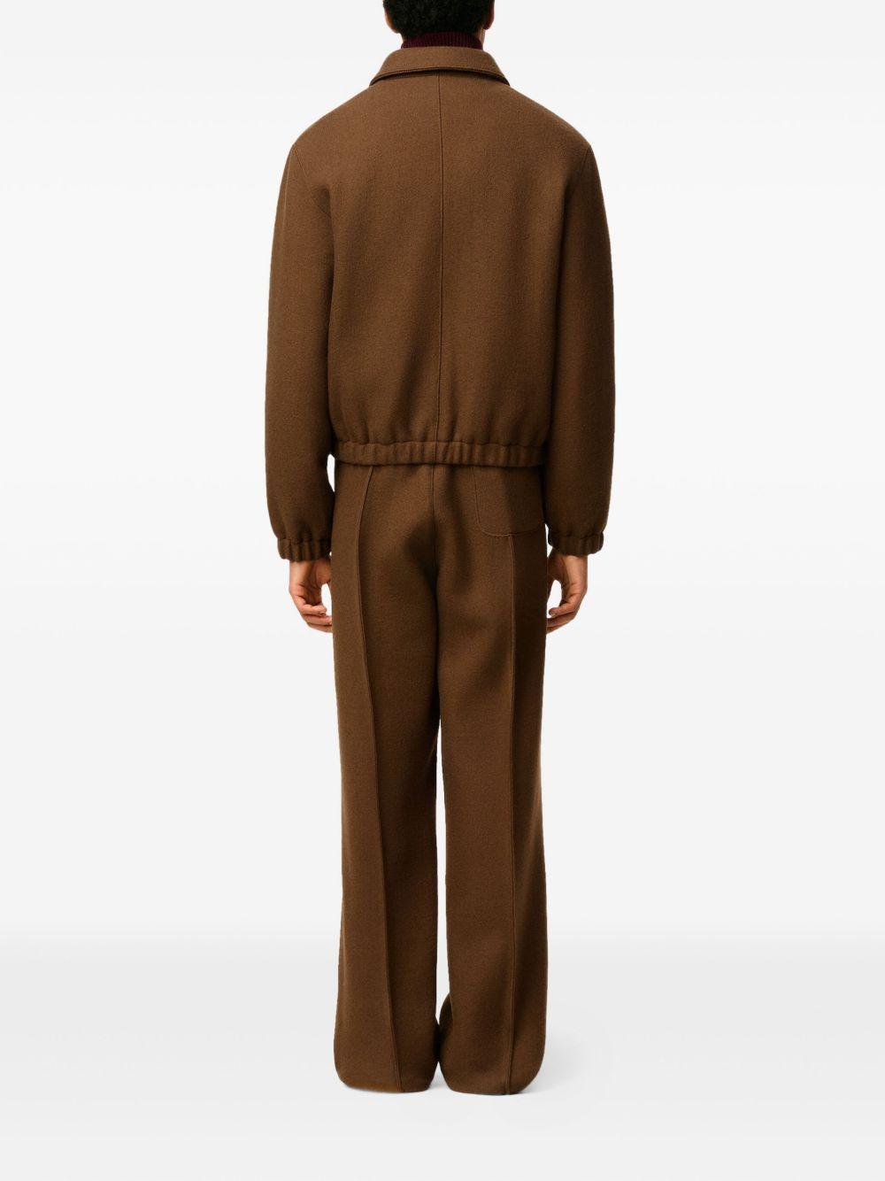 logo-embroidered wool jacket Product Image