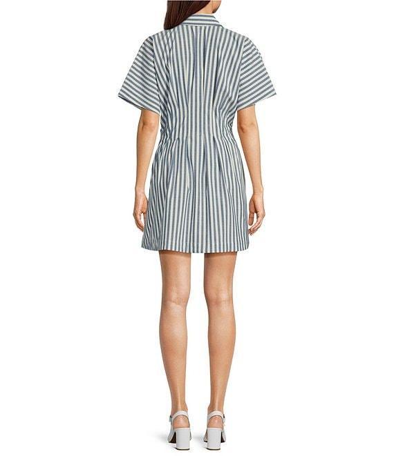 Alex Marie Sophia Stripe Button Down Collared Short Sleeve Dress Product Image